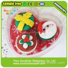 PVC Verpakking Delicous Christmas Gift Cake Shaped Eraser